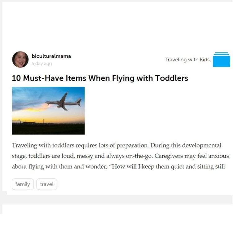 10 Must-Have Items When Flying with Toddlers: My Article on Storia
