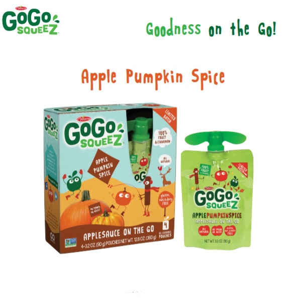 GoGo squeeZ Apple Pumpkin Spice Applesauce Arrives for Fall #GoGoWeen