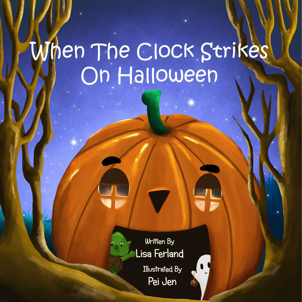 When the Clock Strikes on Halloween Picture Book Cover