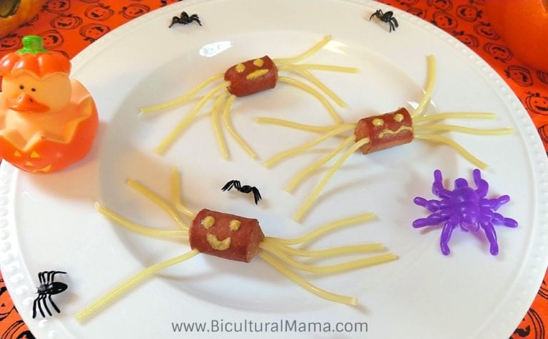Halloween Hot Dog Pasta Spiders Recipe